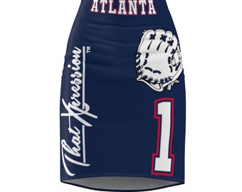 ThatXpression's Atlanta Themed Women's Baseball Pencil Skirt