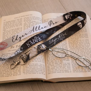 Writer Edgar Allan Poe Lanyard Raven ID Nevermore Badge Goldbug Holder Tell Tale Heart Virginia Keychain