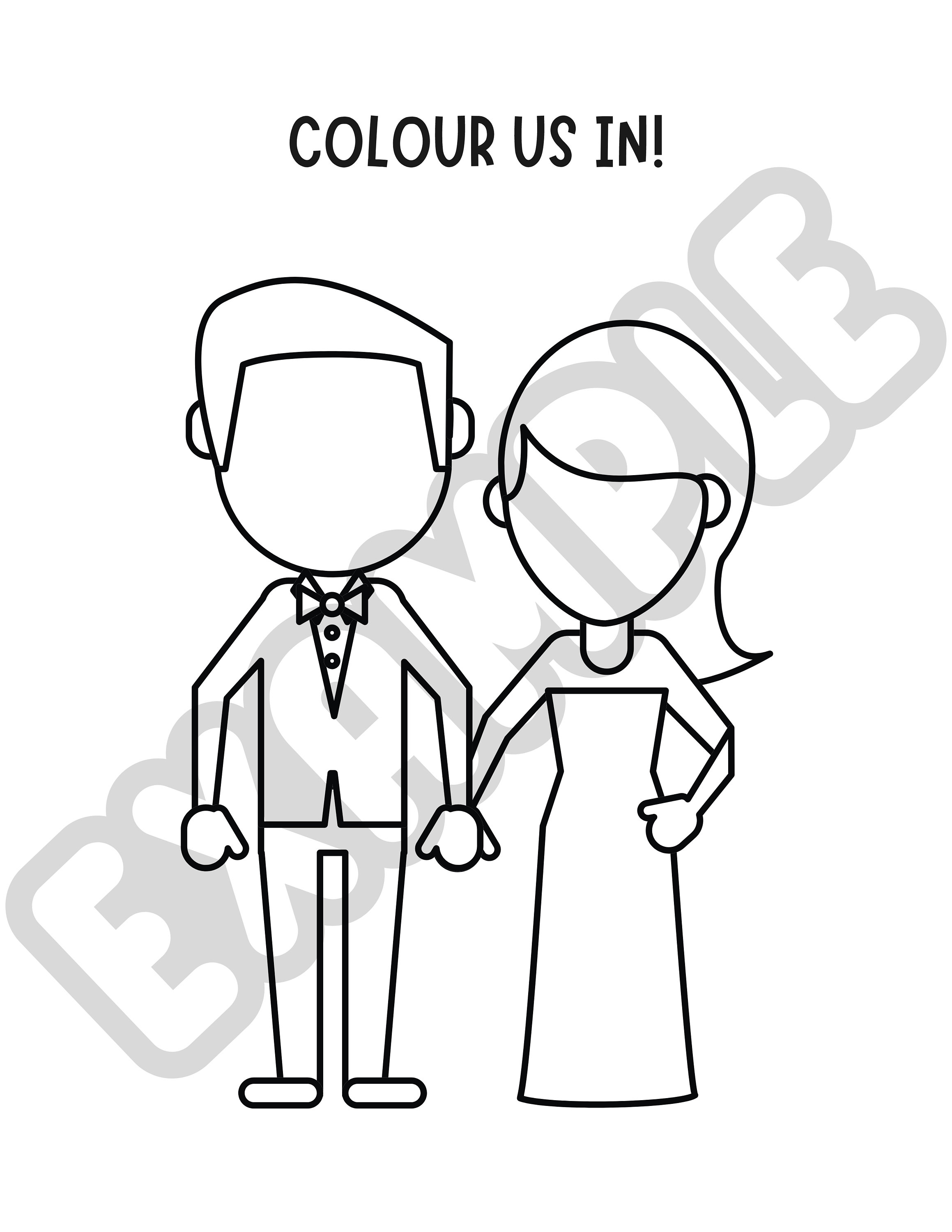 Wedding Coloring Pages Kids Activity, 5 Pages, Digital Download ...