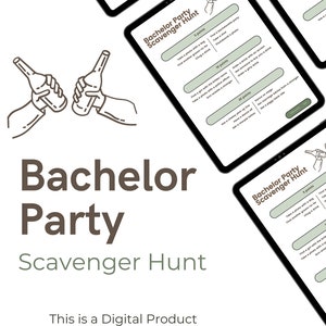 Bachelor Party Scavenger Hunt Game, Digital Download, Printable, Blank Template, Wedding