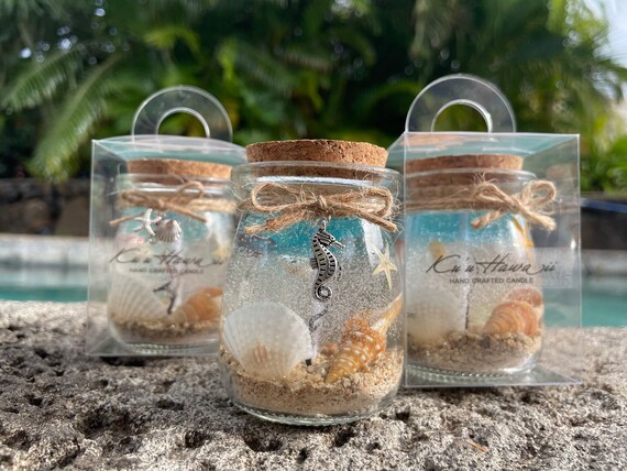 Beach Theme Glass Candle Holder