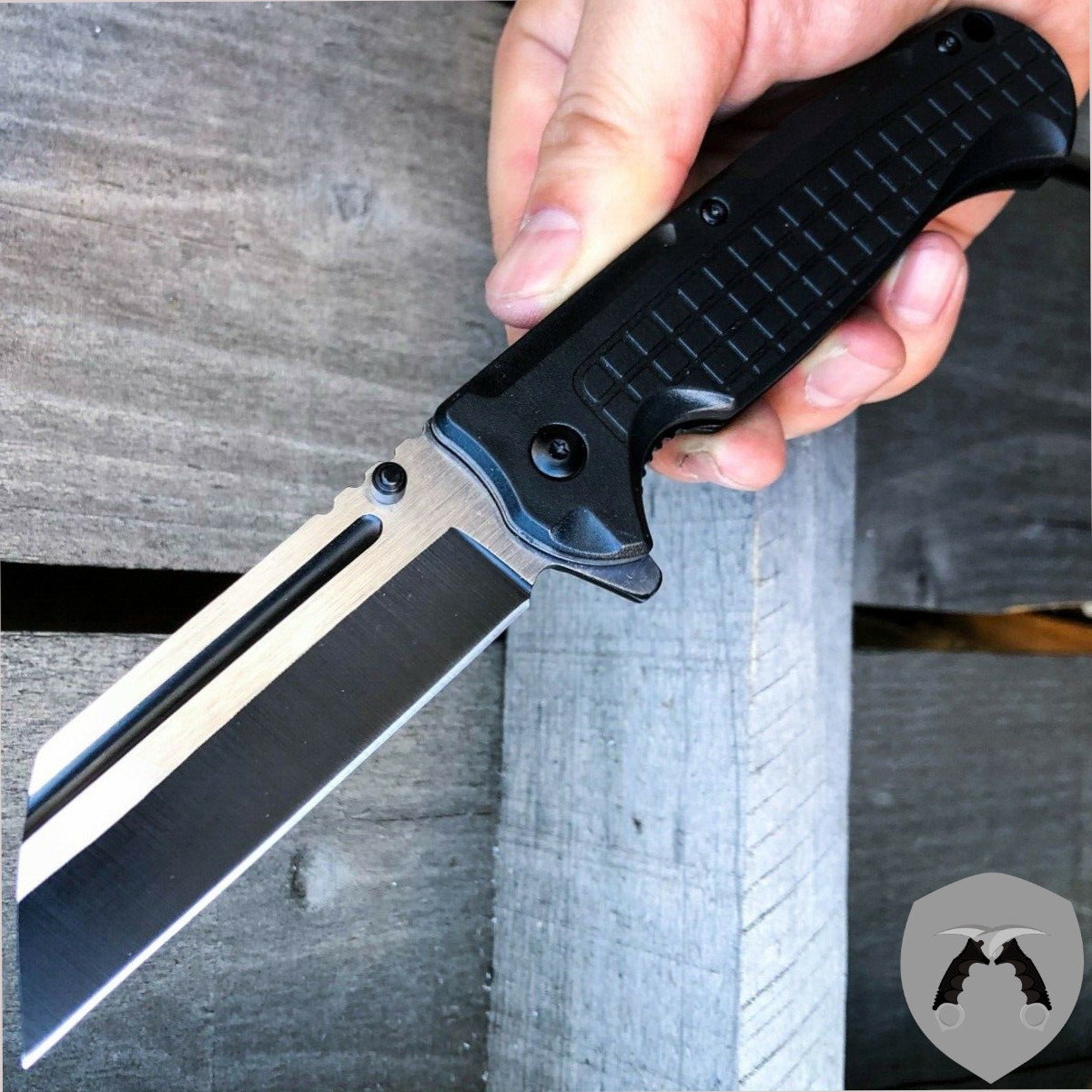 Military TACTICAL Cleaver Razor Assisted Open Pocket Folding Etsy