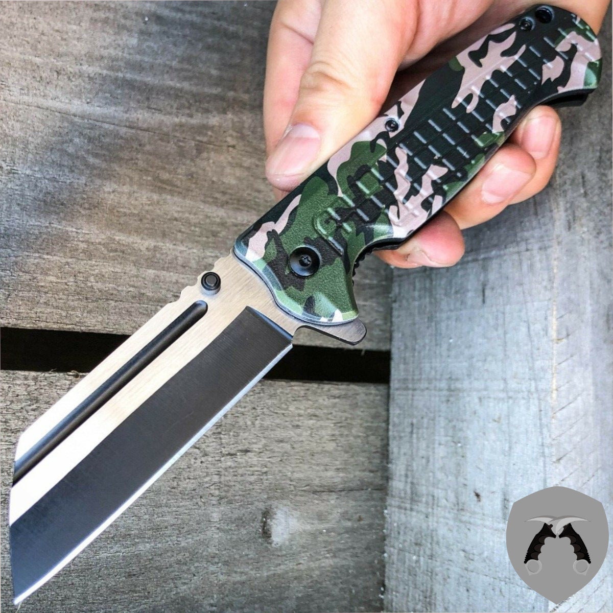 Military TACTICAL Cleaver Razor Assisted Open Pocket Folding Etsy