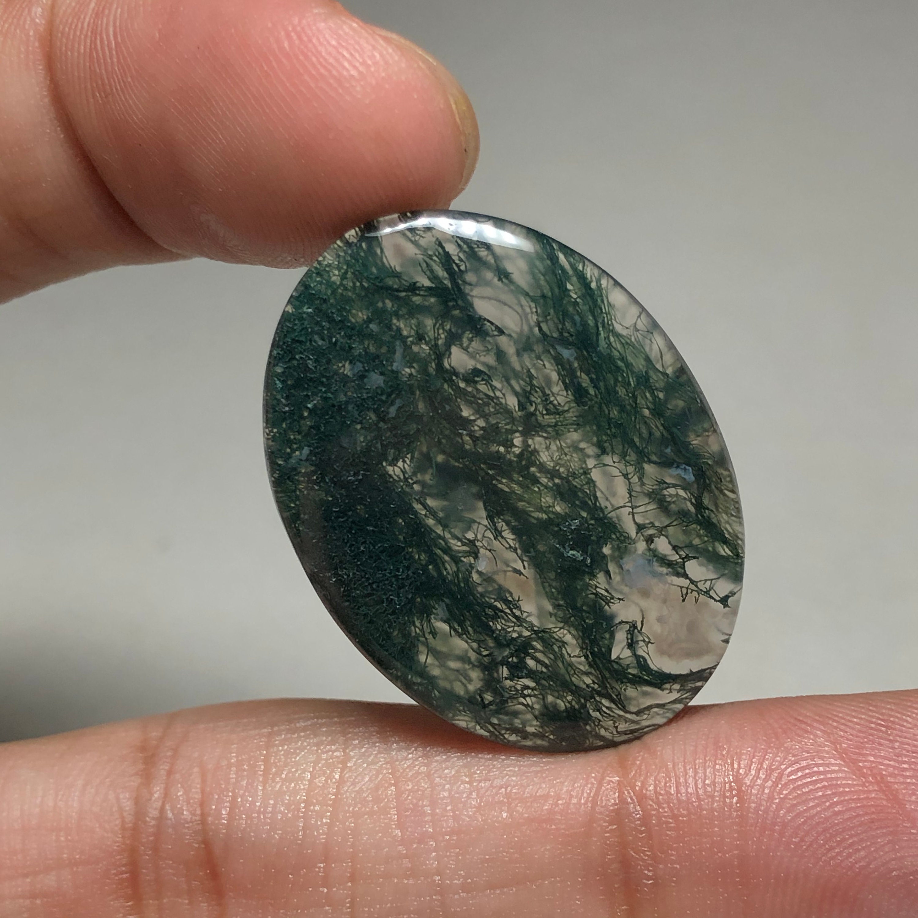 23.5 Cts Beautiful Natural Moss Agate Cabochon Gemstone Good | Etsy