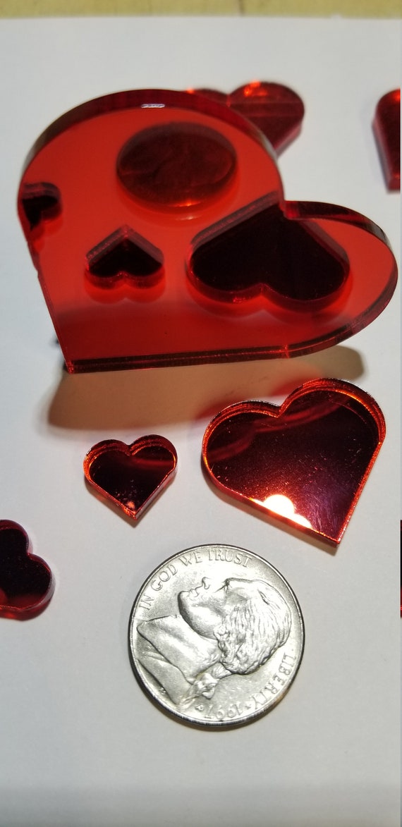 Heart & Arrow Shaped Crafting Mirrors Acrylic Many Colours Set of 10 Heart & Arrow Shaped Crafting Mirrors Acrylic Many Colours Set of 10