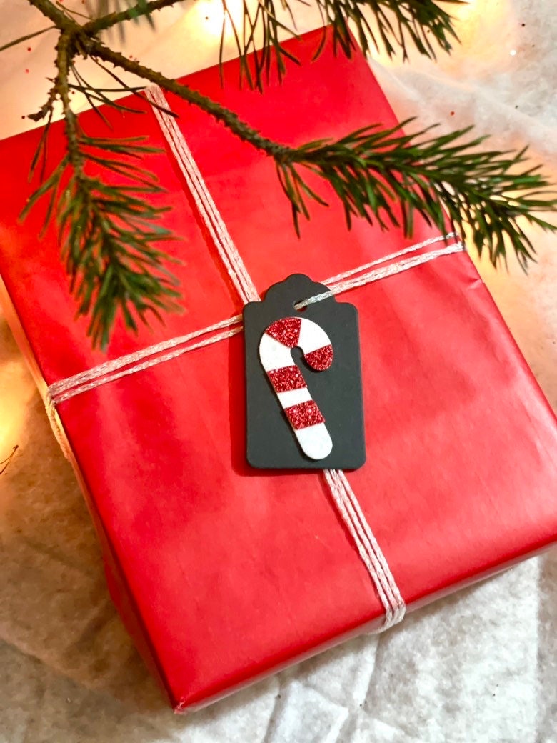 Candy Cane Christmas Gift Tags - Customizable Set of 5 or Set of 10 ...