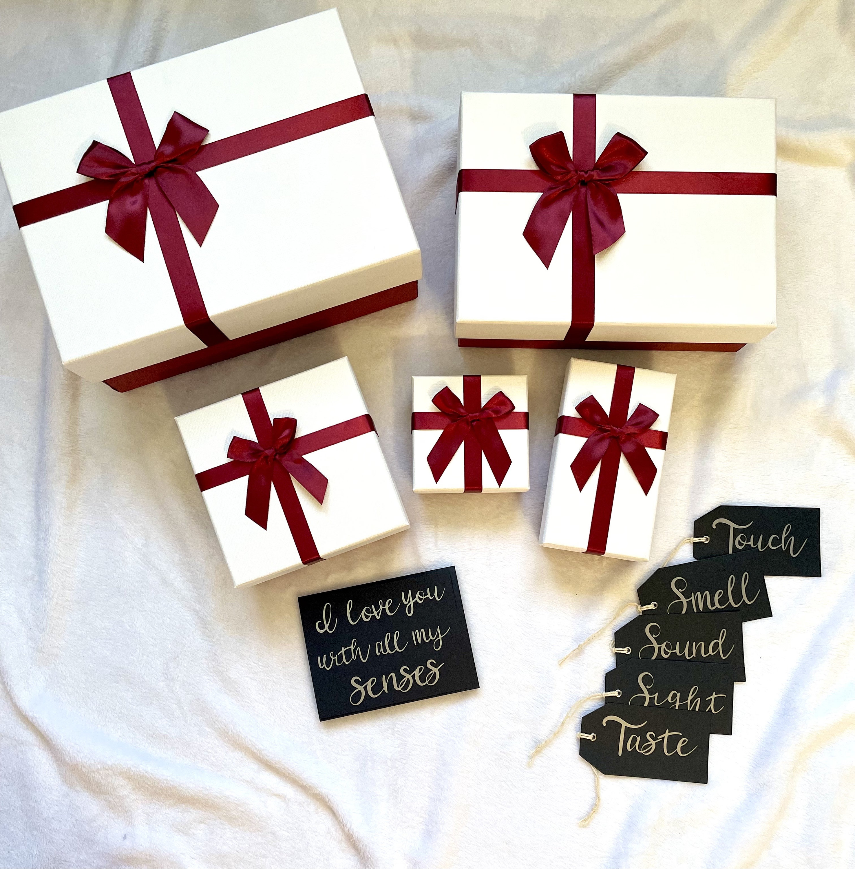 5 Senses Gift Tags One Year Anniversary Gifts for Boyfriend Care Package  for Him Romantic Gifts for Him I Love You With All of My Senses -   Sweden