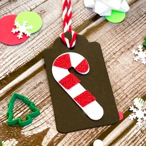Candy Cane Christmas Gift Tags - Customizable Set of 5 or Set of 10 ...