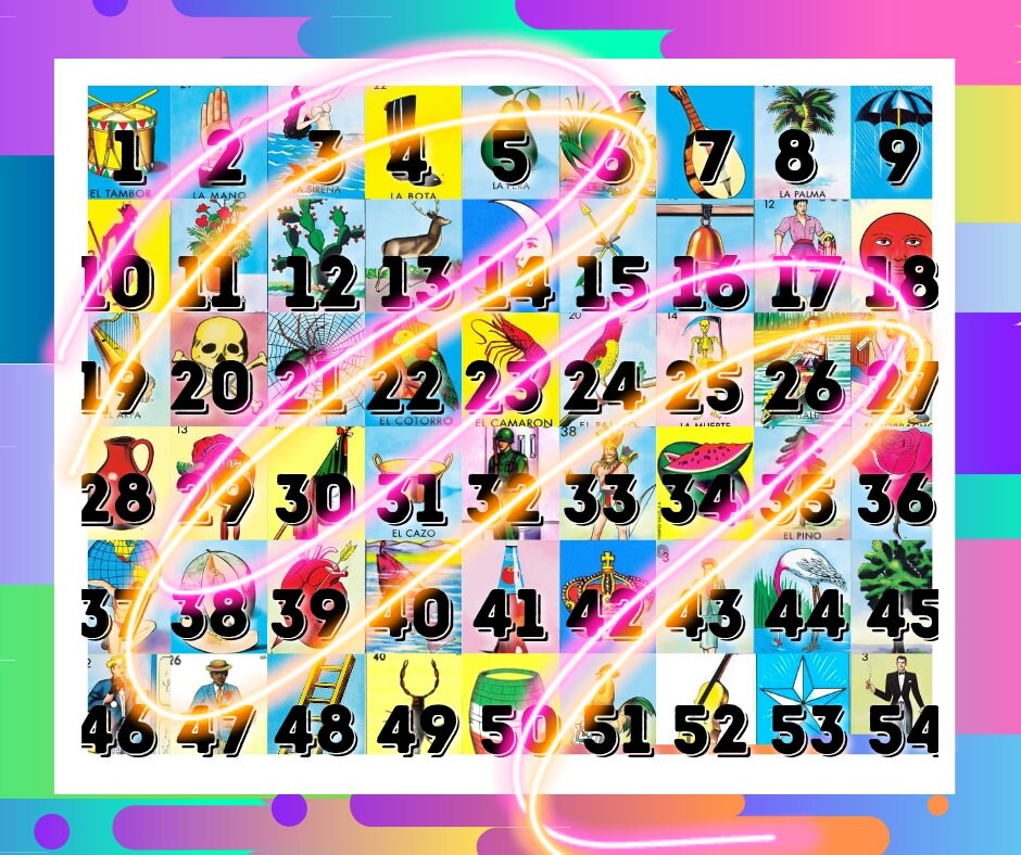 1-54 Digital LOTERÍA Board | Etsy