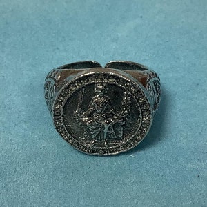 Medieval Magna Carta Seal Silver Pewter Ring (W)