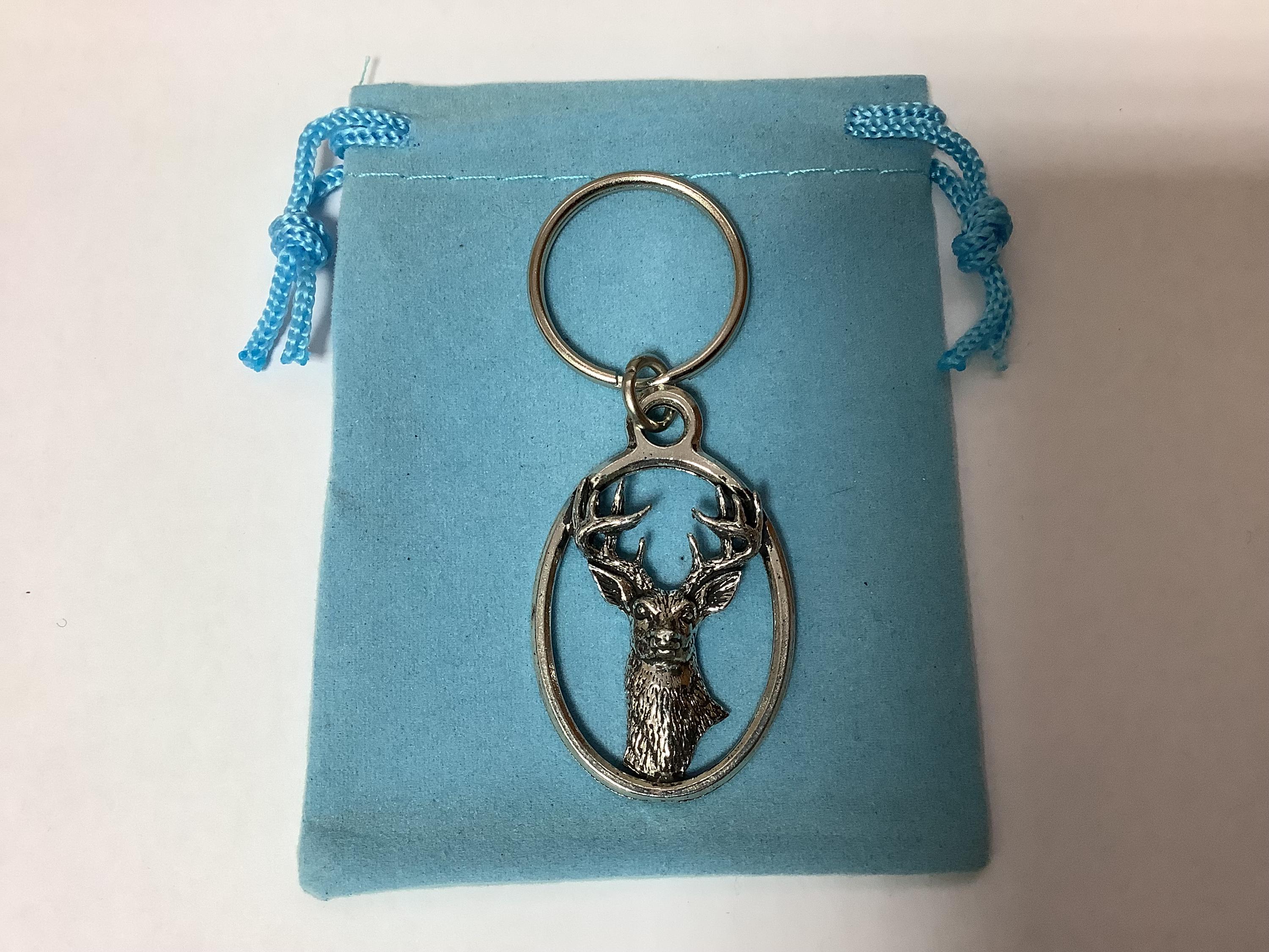 White Tailed Deer Silver Oval Pewter Keyring (T) - Reduced - Etsy