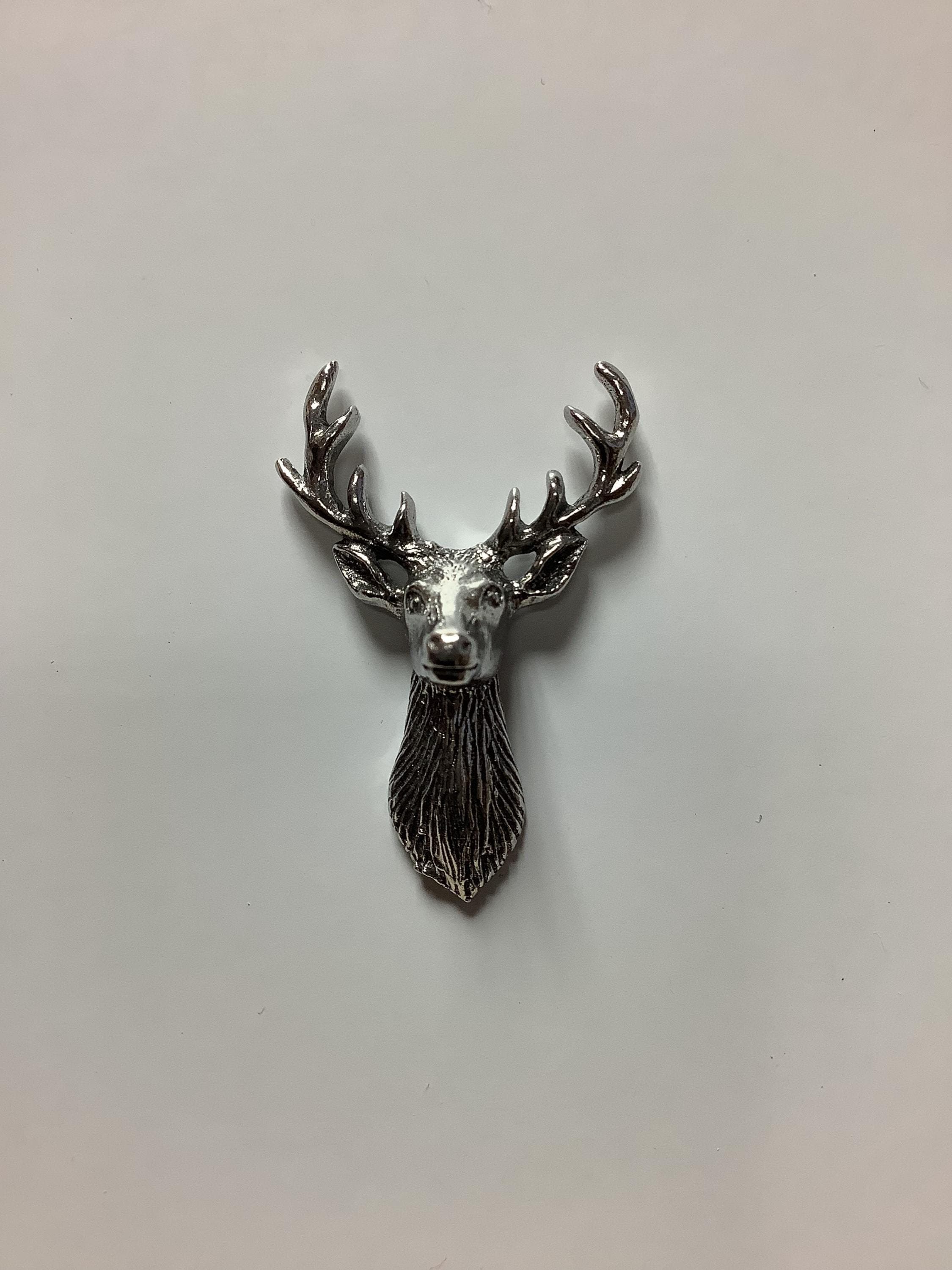 Double Broche Cerf Steampunk - Épingle De Col Chaîne, Métal, Style Morave, Pour Femme
