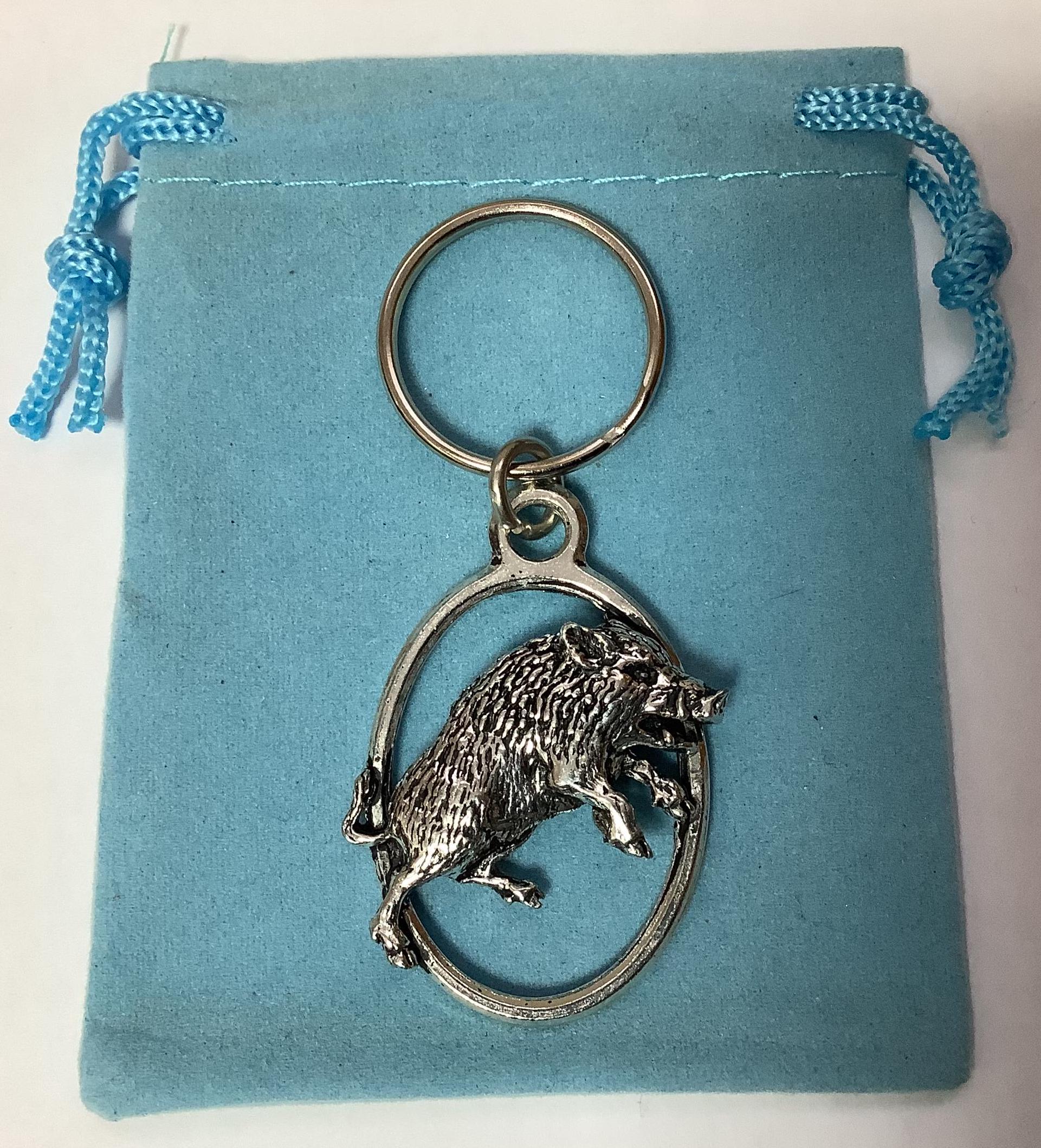 Pendentif Ancien Années 50 - Sanglier En Nacre & Argent Massif - Collier De Collection Neuf Sans écrin