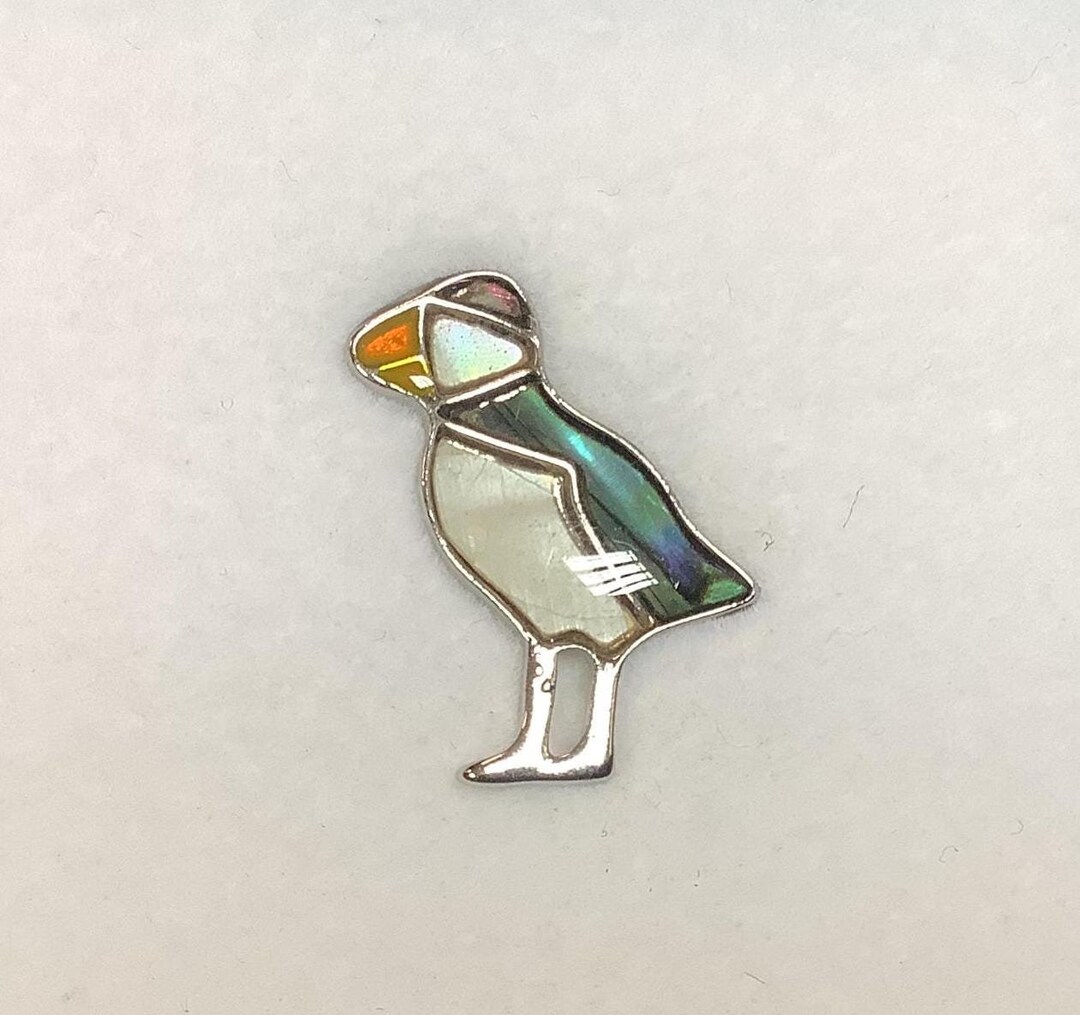 Stunning Puffin Inlaid Paua Shell Pin Badge - Etsy