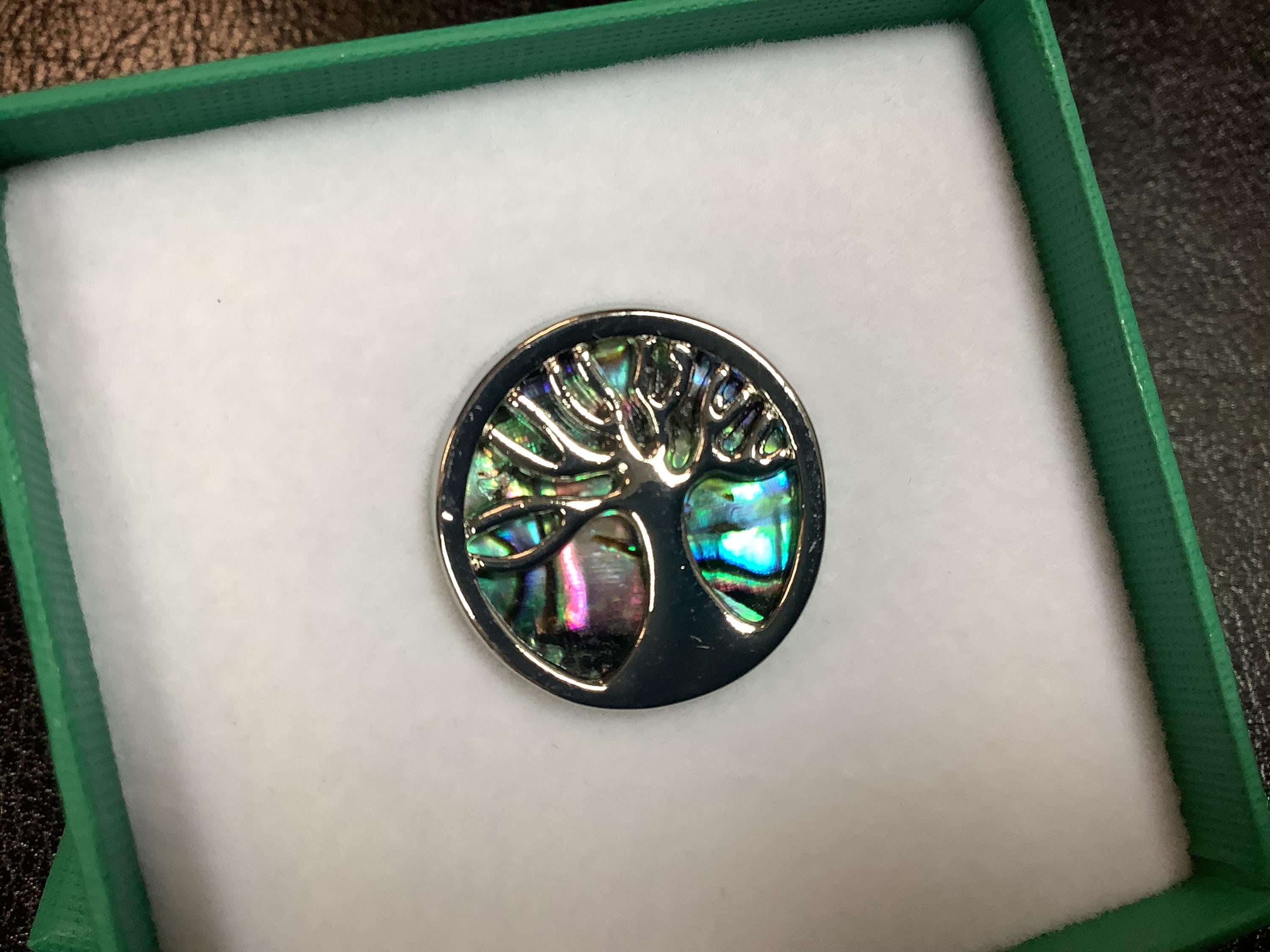 Stunning Tree of Life Inlaid Paua Shell Pin Badge (NIS) - Etsy