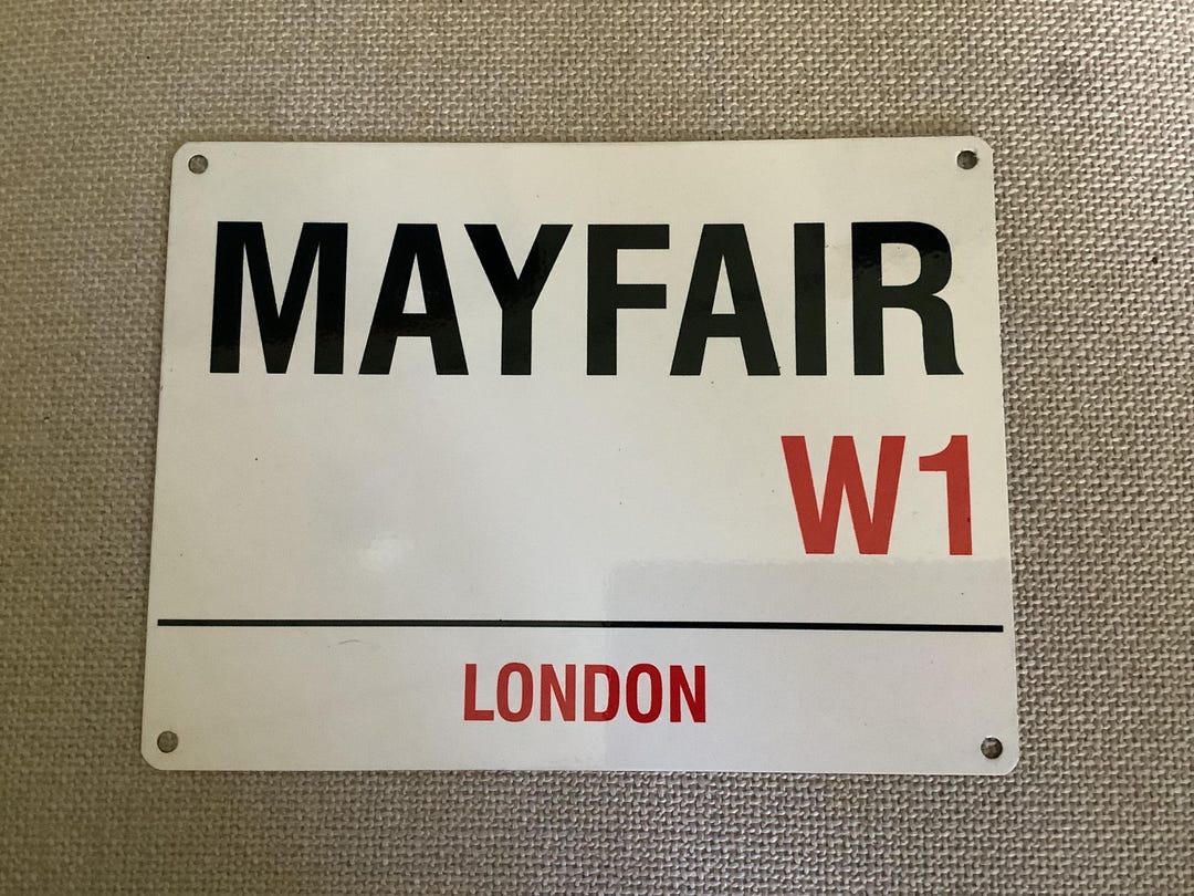Mayfair - Vintage Style Metal Wall Hanging Street Sign - Reduced - Etsy