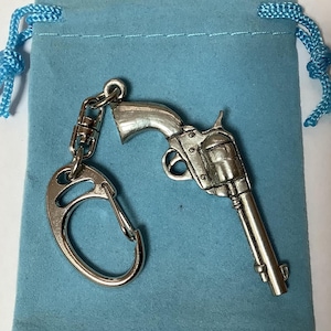 Colt 45 Pistole Qualität Silber Zinn Chunky Schlüsselanhänger (P)