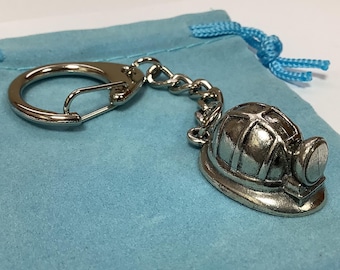 Miners Helmet Silver Pewter Keyring (W) - Etsy