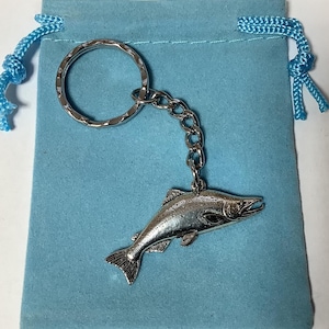 Lachs Silber Zinn Keyring (T)