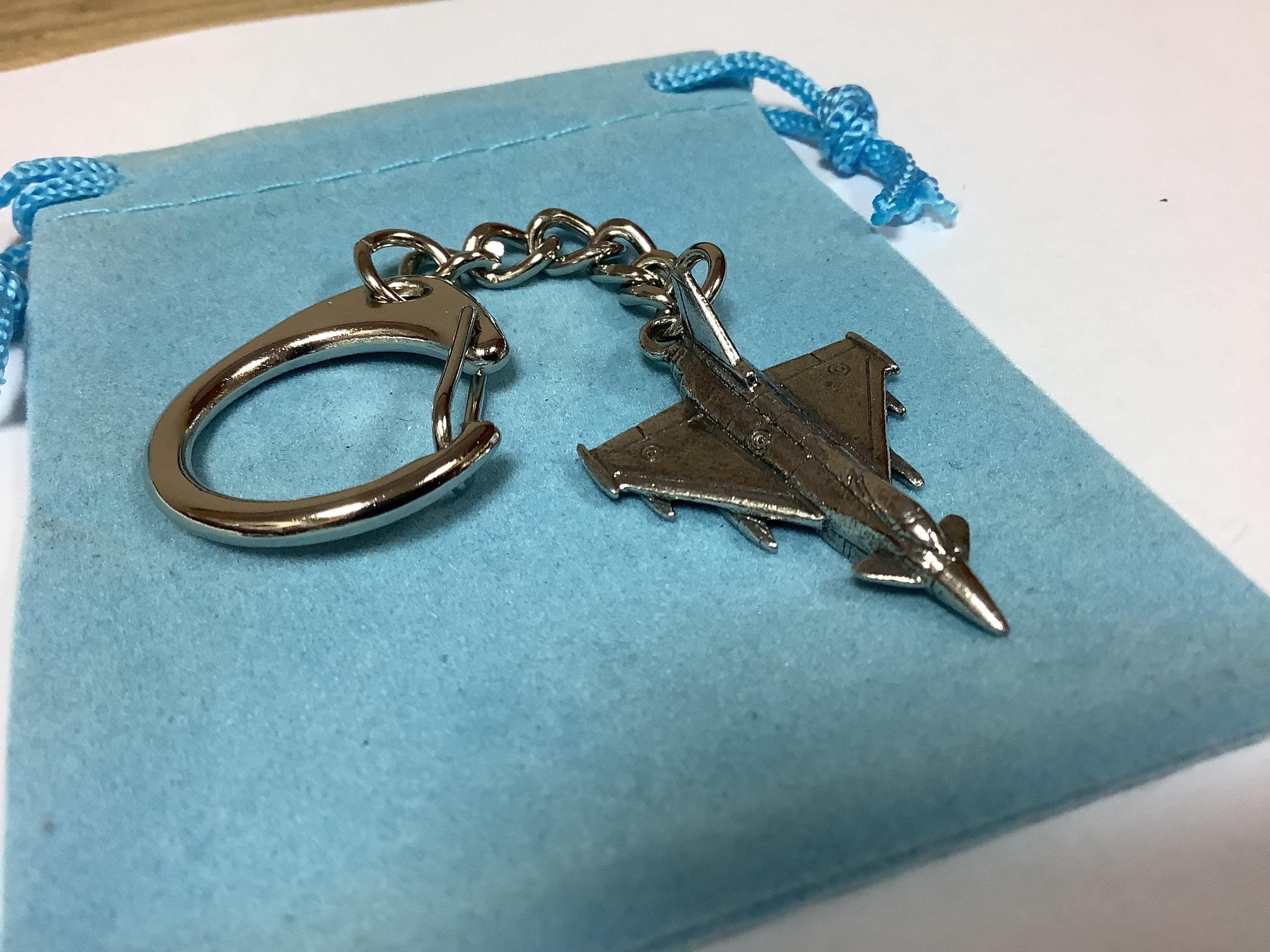 Eurofighter Typhoon Silver Pewter Keyring (W)