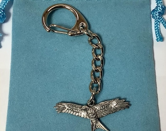 Zilveren tinnen sleutelhanger Red Kite (b)