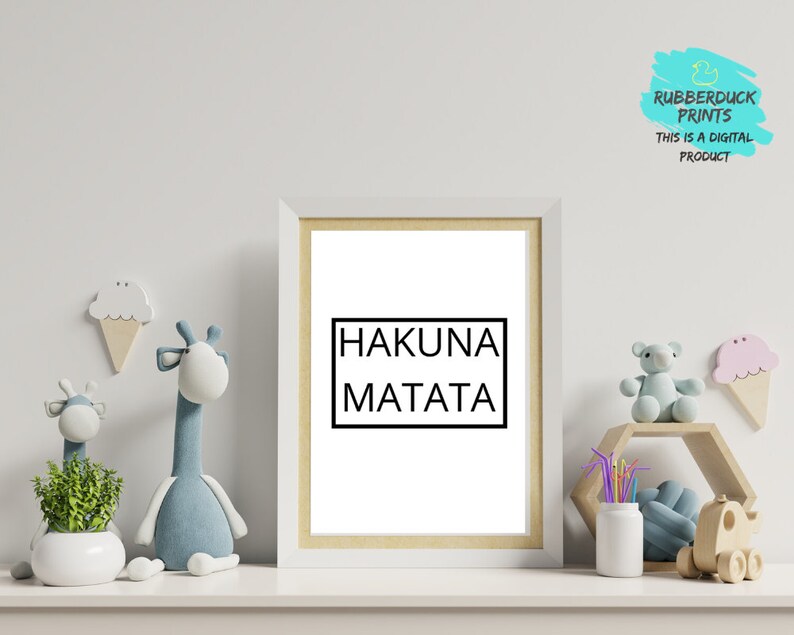 Hakuna Matata Printable Art Digital Download Ideal for a - Etsy