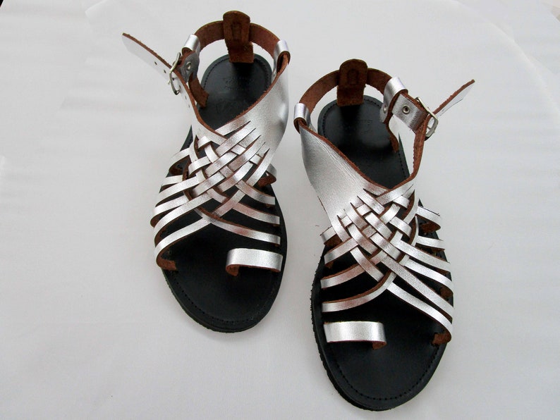 Wedding sandals Greek sandals Silver sandals PENELOPE Leren sandalen Leather sandals Sandals