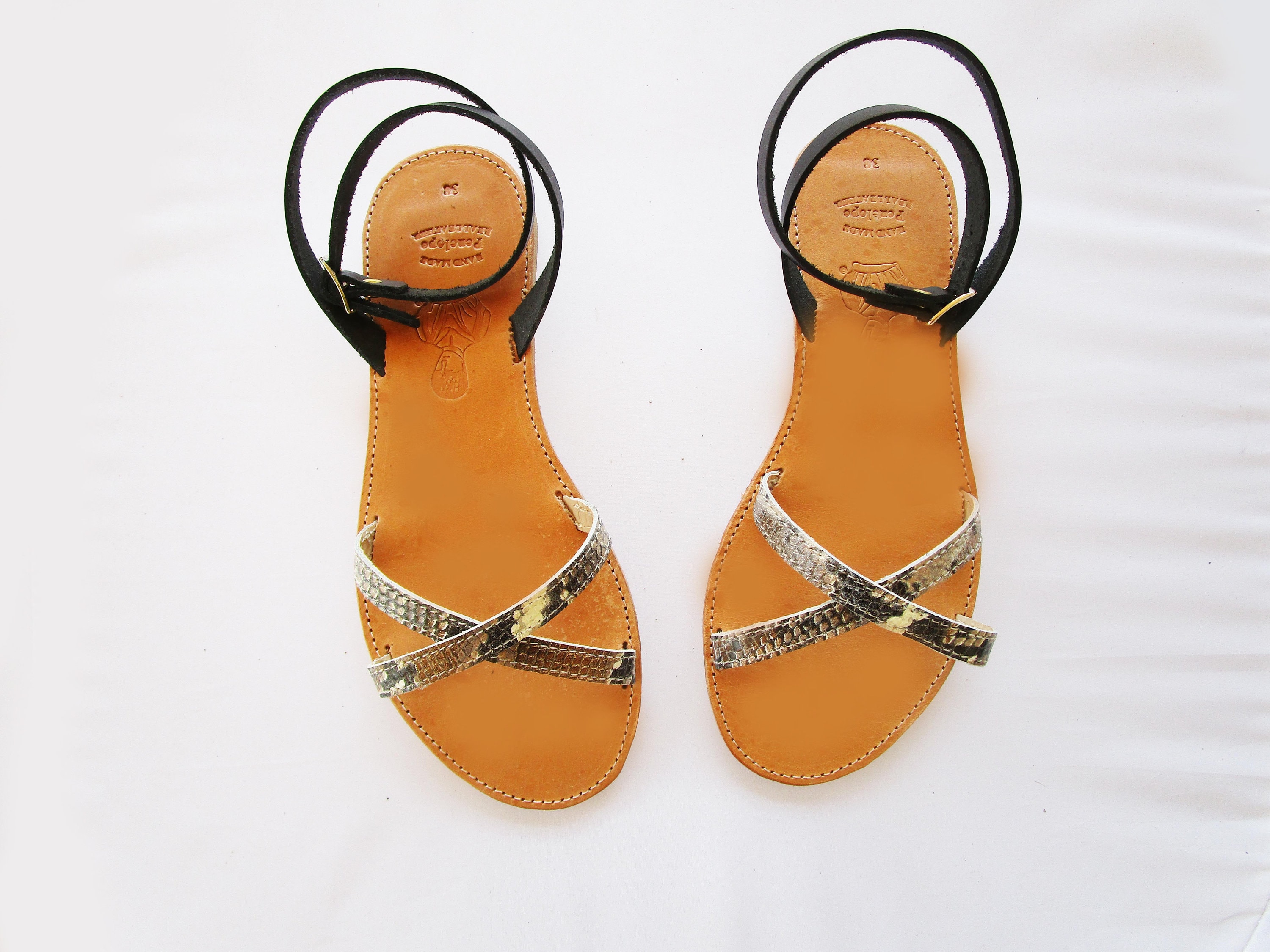 Leather sandals women Strap sandals Elegant sandals Black | Etsy