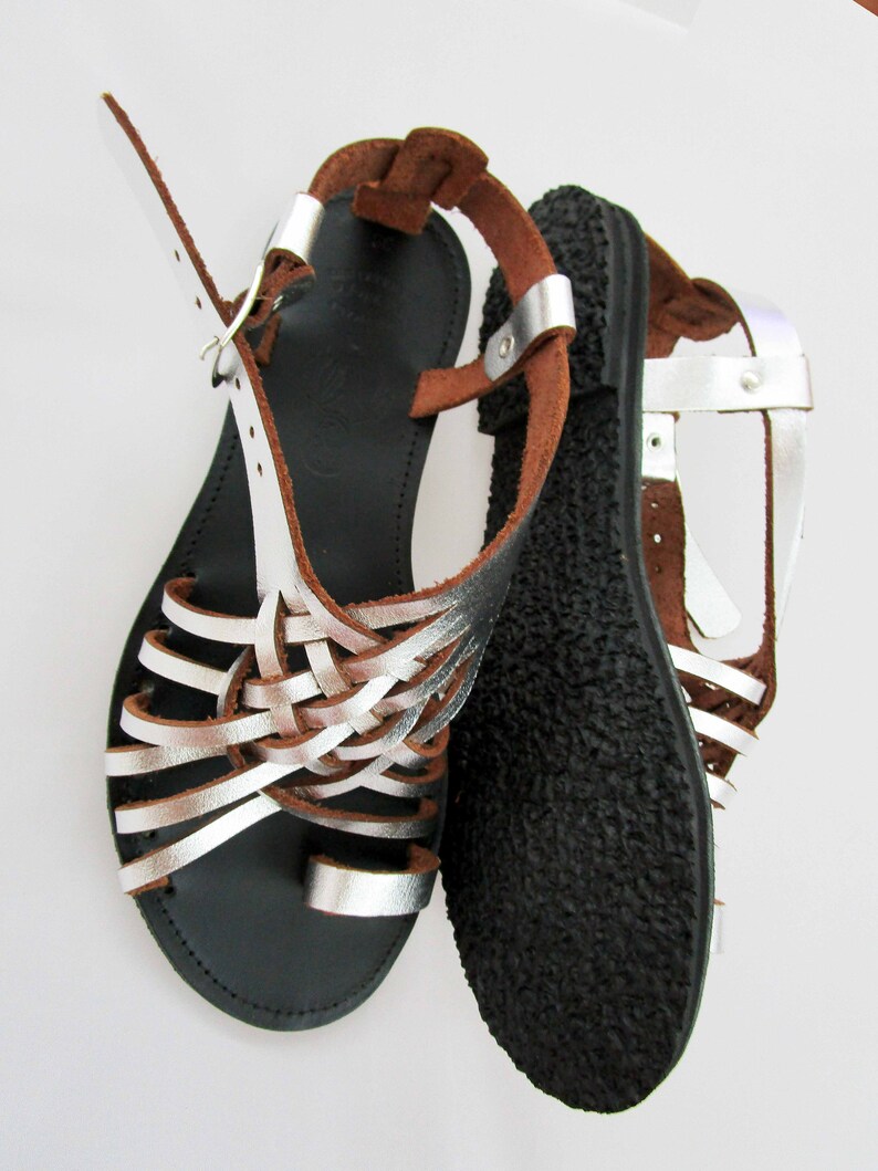 Wedding sandals Greek sandals Silver sandals PENELOPE Leren sandalen Leather sandals Sandals