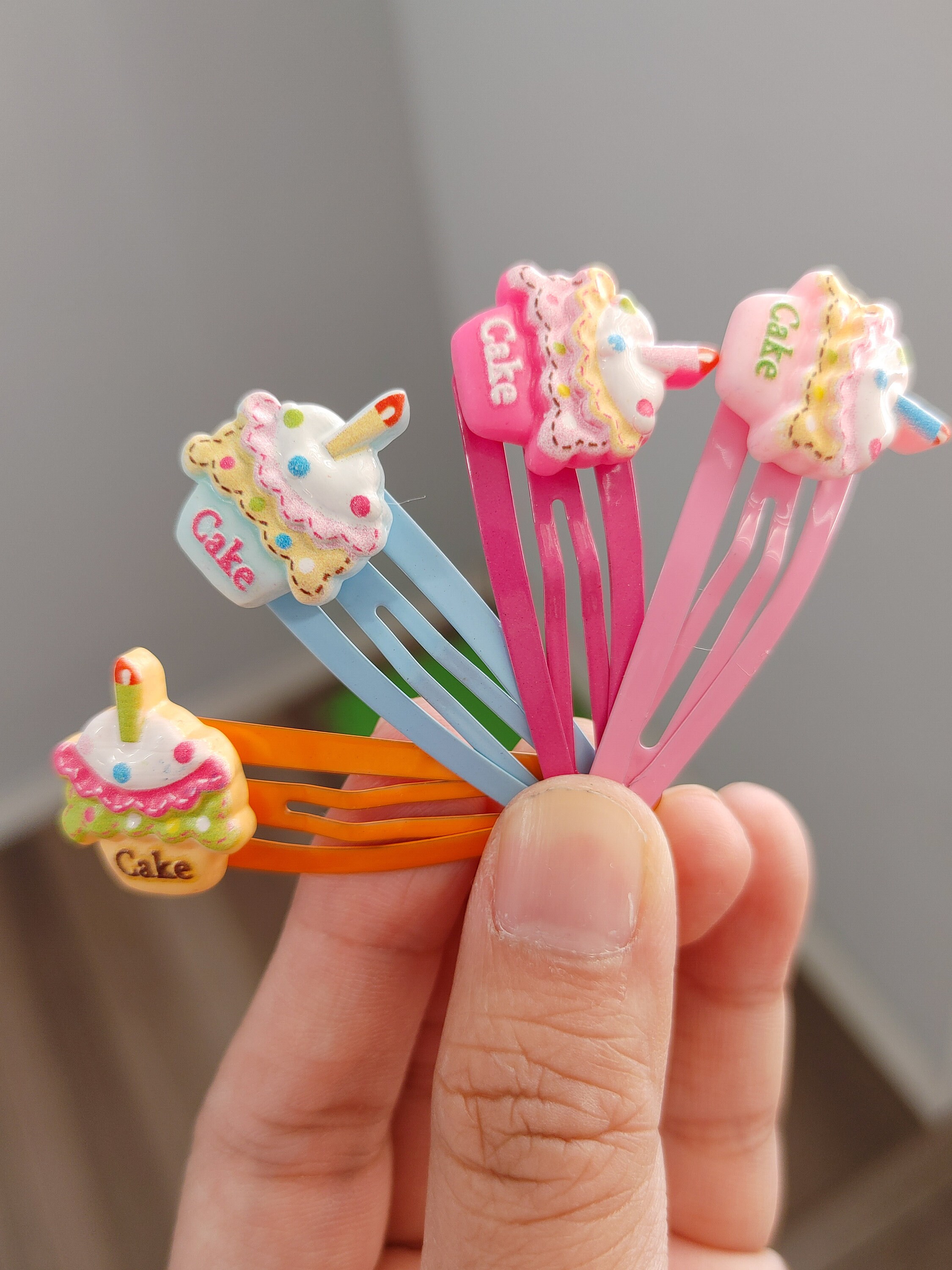 Set of 4 Pairs Rainbow Cake Hair Clip Toddler Hair Clip Etsy