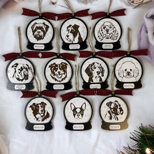 Dog Snow Globe Christmas Ornament Personalized