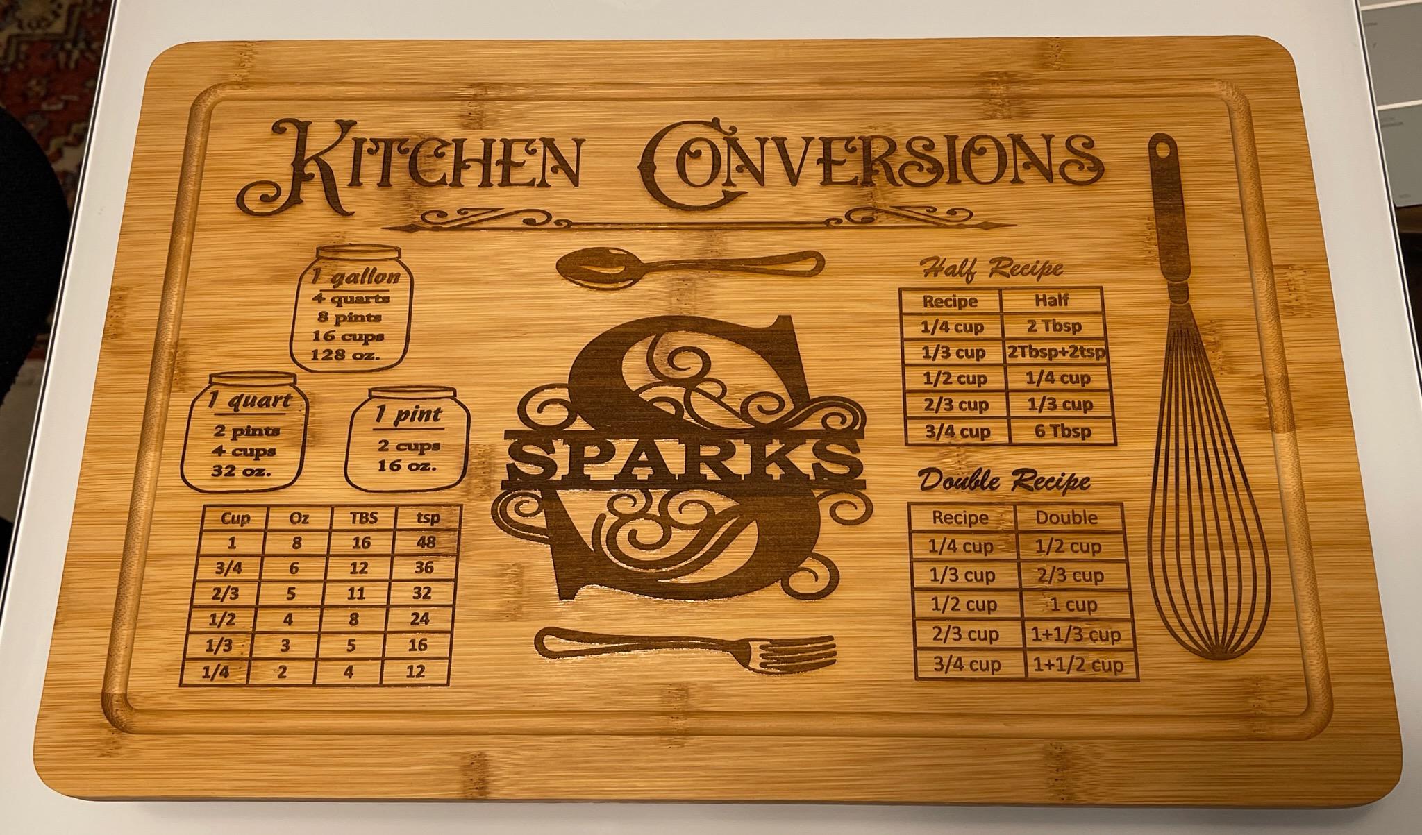 Kitchen Conversions SVG File | Cooking Measurement Chart | Kitchen ...
