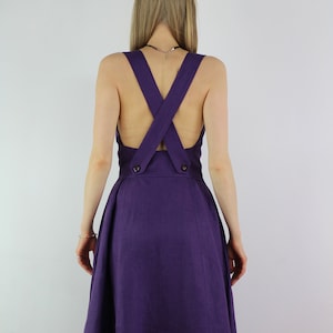 Linen purple sandress/ size XS/ ready to ship/ Linen women dress /Linen dress for women/ linen casual dress, linen summer dress