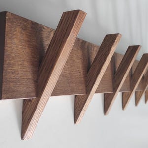 Wall Mount oak coat rack with 6 hooks/ READY to ship/ OAK coat rack/  Clothing rack/ Coat rack/ Hat rack/ Towel rack/ Wall coat rack