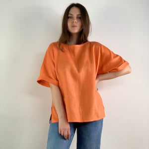 Linen top size M-L/ ready to ship/ linen blouse/ summer linen top/ casual top/ women top/ linen clothing