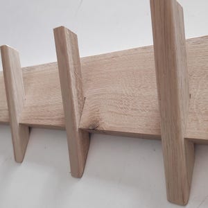 Modern Wall Mount Oak coat  rack with 5 hooks/ Ready to ship/ Oak coat rack/ Clothing rack/ Coat rack/ Hat rack/ Towel rack/ Wall coat rack/