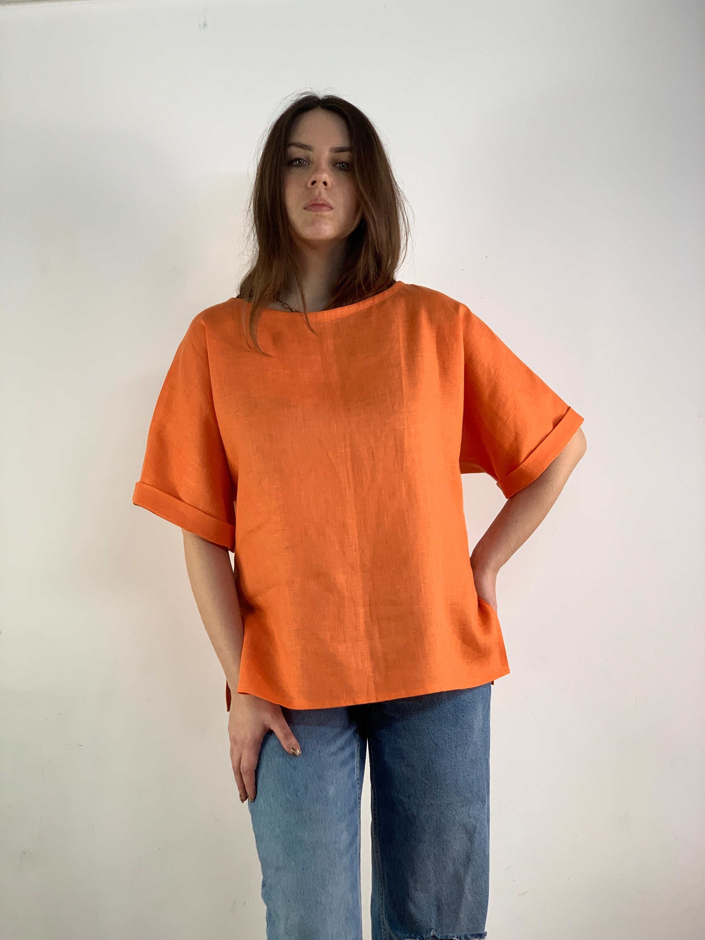 Linen Top Size ML/ Ready to Ship/ Linen Blouse/ Summer Linen Etsy UK