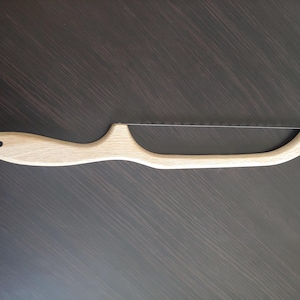 Cuchillo de pan de madera de roble hecho a mano, cuchillo de arco para pan, cuchillo de arco para pan de roble original