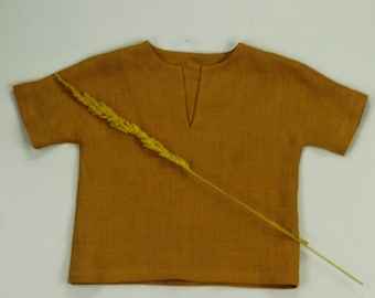 Boys Baby Linen Top/ 9M-12M Size/ Ready to Ship/ Boys Clothes