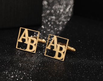 Personalized Name Cufflinks, Customized Cufflinks, Groom Wedding Cufflinks, Groomsmen Gift, Initials Cufflinks, Gift for Him