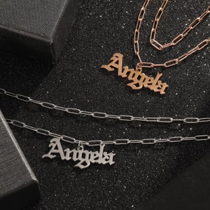 18k Rose Gold Name Necklace , Personalized Name necklace, Letter Necklace, Personalized jewelry , Personalized Gift , Christmas gift