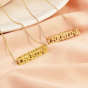 Personalized Name Necklace, Gold Name Necklace, Custom Name Necklace, Name Plate Necklace, Perfect Gift for Her, Personalized Gift