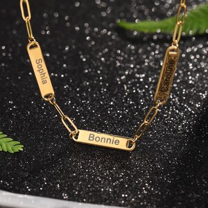 Gold Bar Necklace, Personalized Bar Necklace, Name Necklace, Engraved Necklace, Name plate Necklace, Initial necklace, Bridesmaid Gift