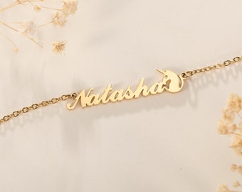 Collar personalizado de nombre de unicornio, collar de nombre personalizado, pony mágico, collar de fantasía, joyería de carta de personalidad, joyería de unicornio para niña