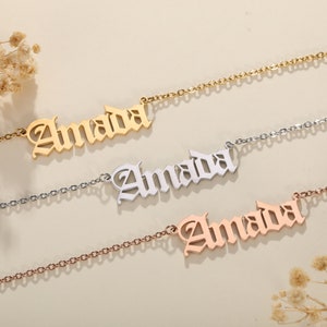 Personalisierte Namenskette, Gold zierliche Initial Halskette, Schrift Namen Halsketten, Muttertag Schmuck, Persoanliziertes Geschenk, Geschenk für Sie