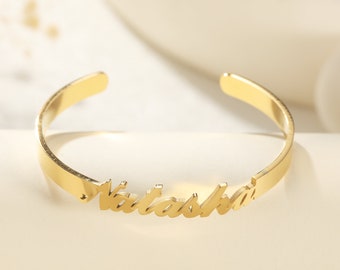 Custom Name Bangle Bracelet • Personalized Name Bracelet • Name Jewelry • Personalized Bracelet • Initial Bracelet • Cuff Bangle Bracelet