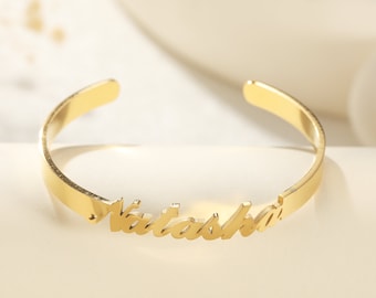 Custom Name Bangle Bracelet • Personalized Name Bracelet • Name Jewelry • Personalized Bracelet • Initial Bracelet • Cuff Bangle Bracelet