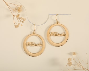 Custom Hoop Name Earrings, Name Hoop Earrings,Inspired Name Hoops, Personalized Name Earrings Gift, Custom Earring, Gift for Her