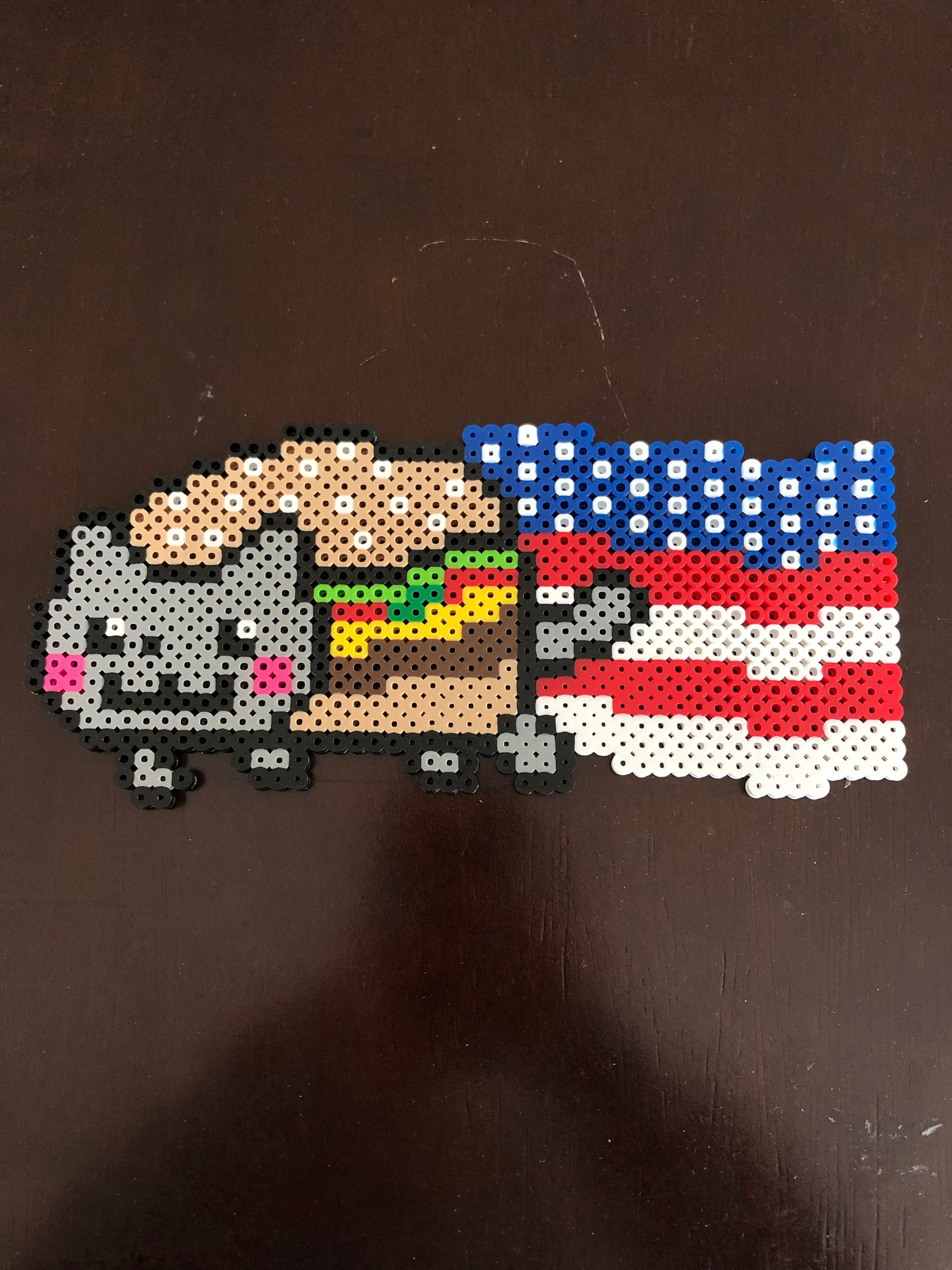 Fourth Of July Nyan Cat Perler Bead Art Etsy