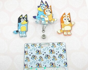 Amigo de insignia de perro, Amigo de insignia de perro azul, Amigo de insignia horizontal, Titular de identificación, Regalo de enfermera, Insignias de enfermera, Carretes de insignia de enfermera, Amigos de insignia